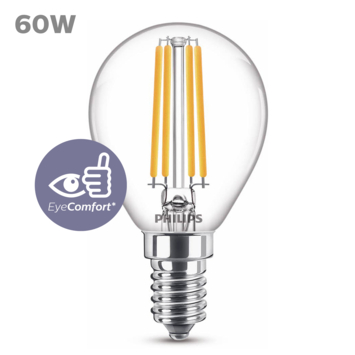 Philips LED kogel E14 60W filament helder niet dimbaar