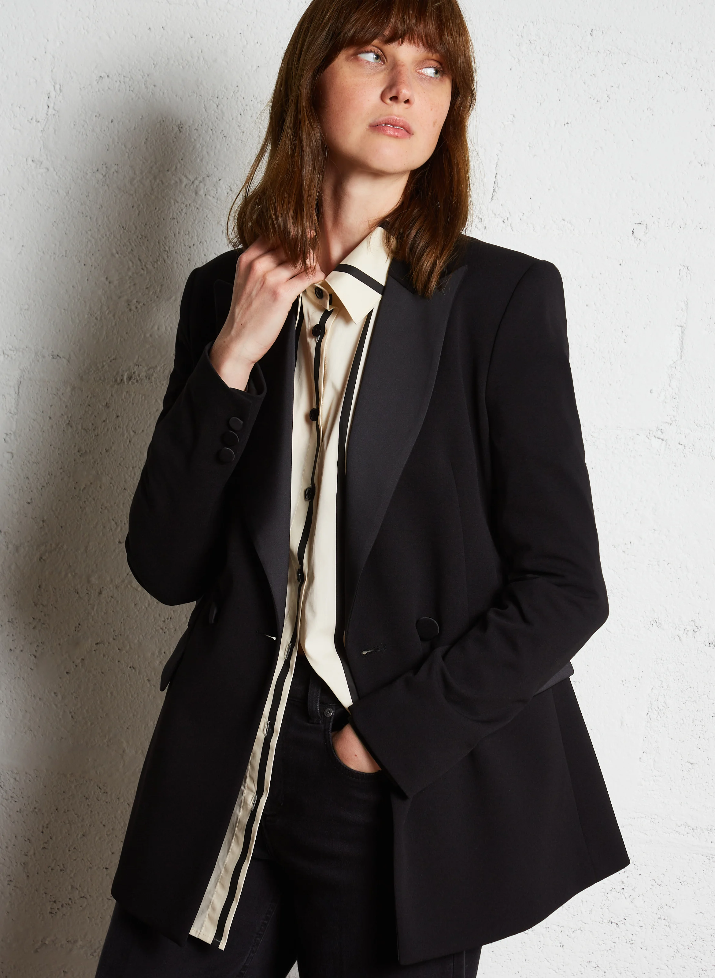 Veste col tailleur| Noir
