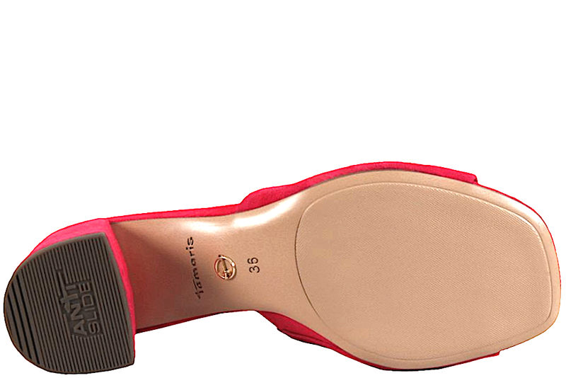TAMARIS SLENTERS I PINK ALCANTARA PÅ HÆL