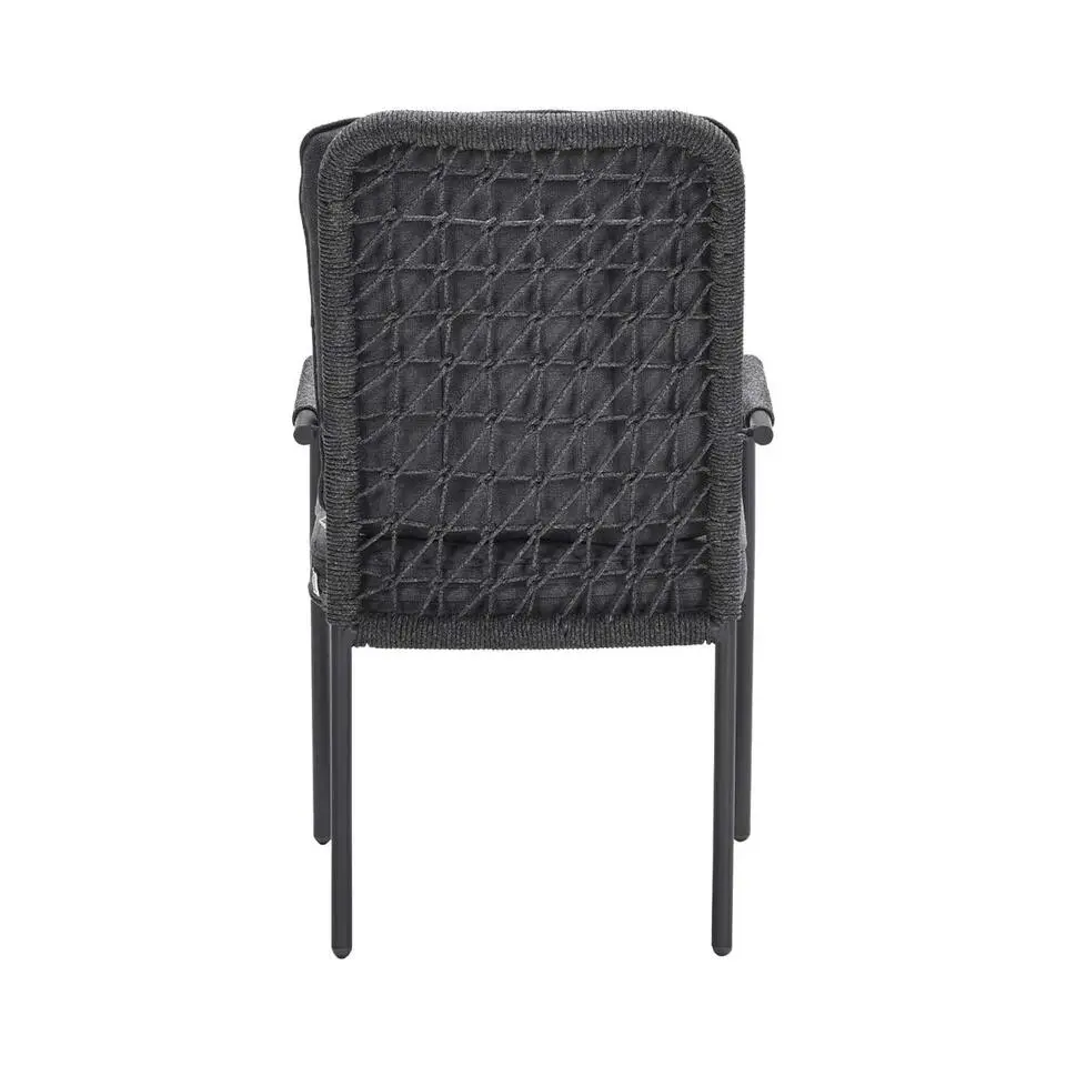 Venice dining fauteuil - carbon black - rope dark grey - mystic grey