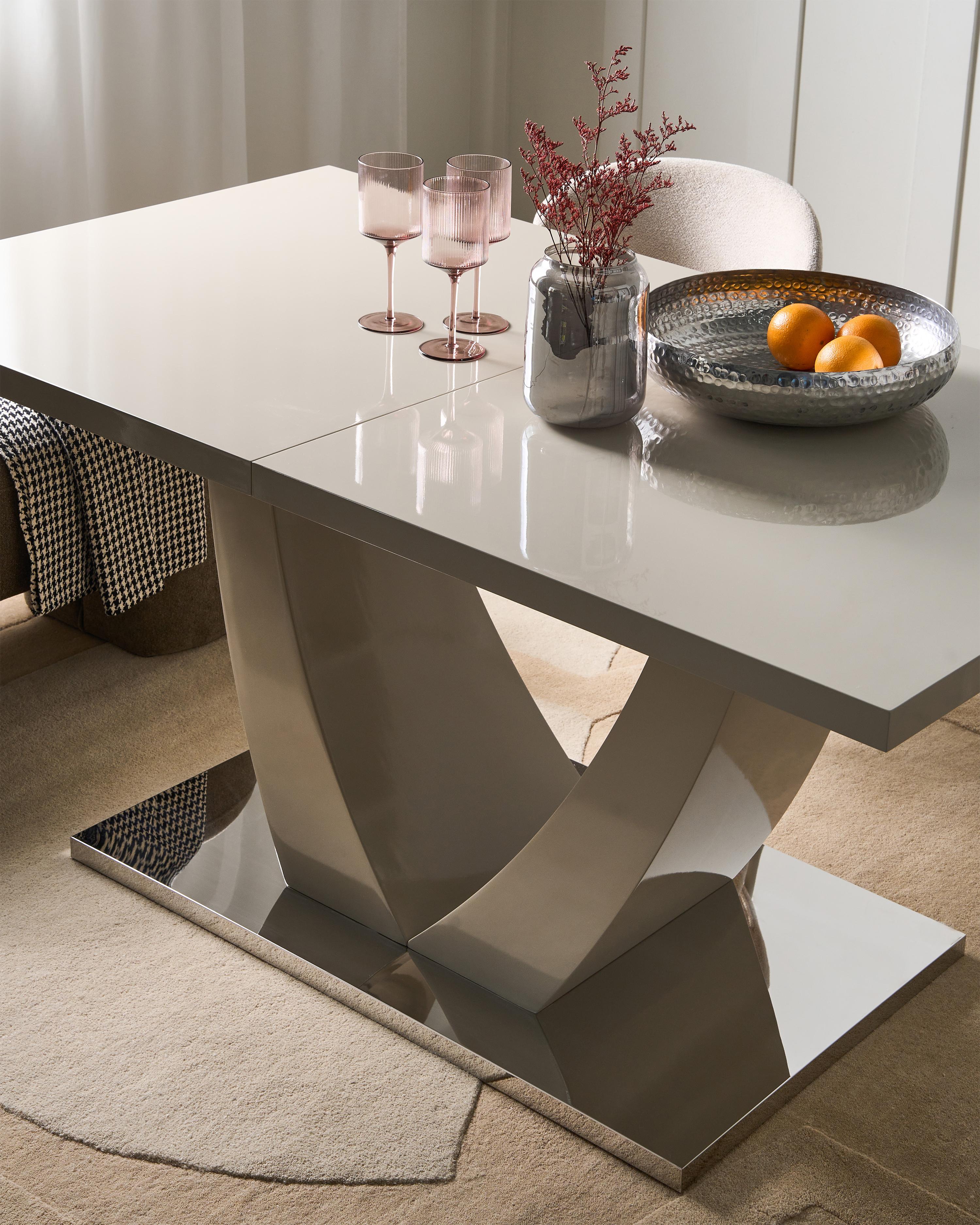 Eettafel uitschuifbaar MERRAN Lichtbeige 90 cm 160/200 cm