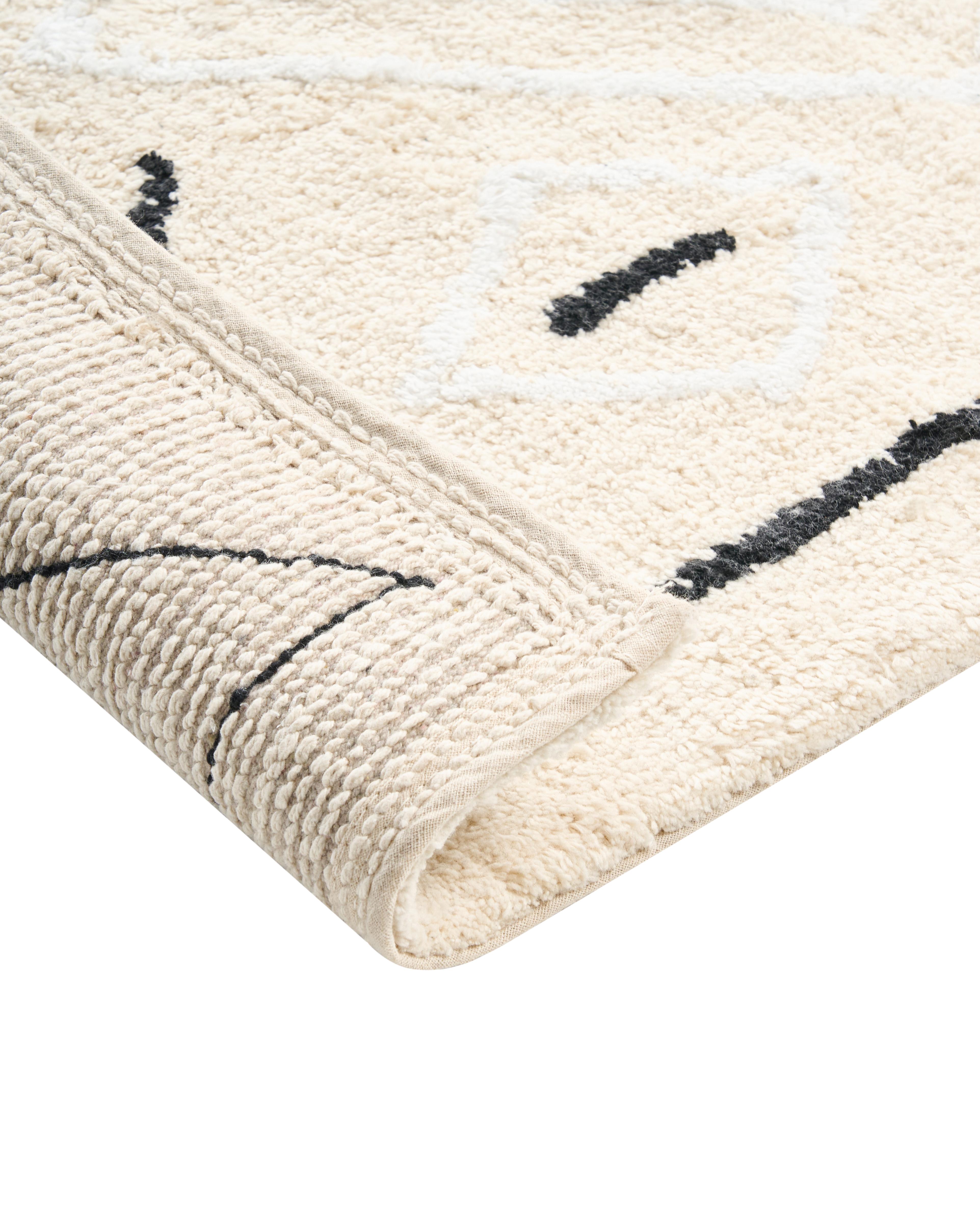 Badmat UNTLA Lichtbeige 60 x 90 cm Katoen