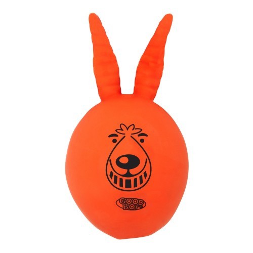 Brinquedo pequeno laranja para lançar brinquedos para cães.