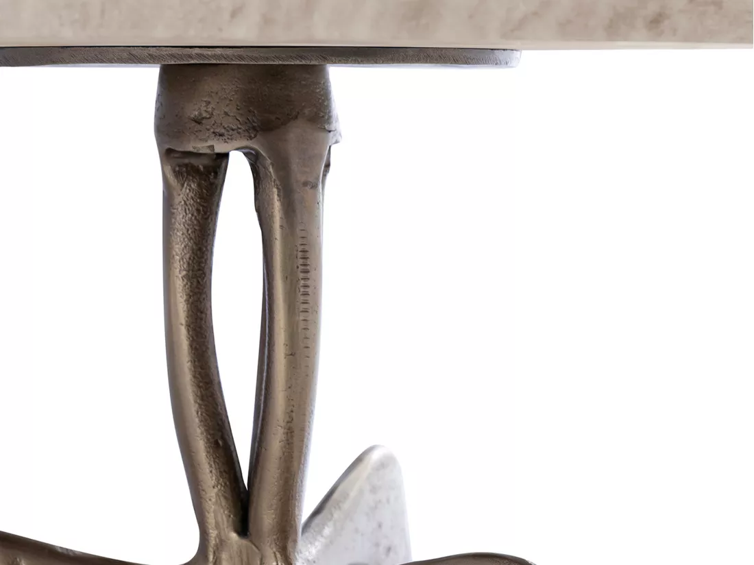 Tables basses gigognes en marbre et métal - Beige et Doré - JIYA