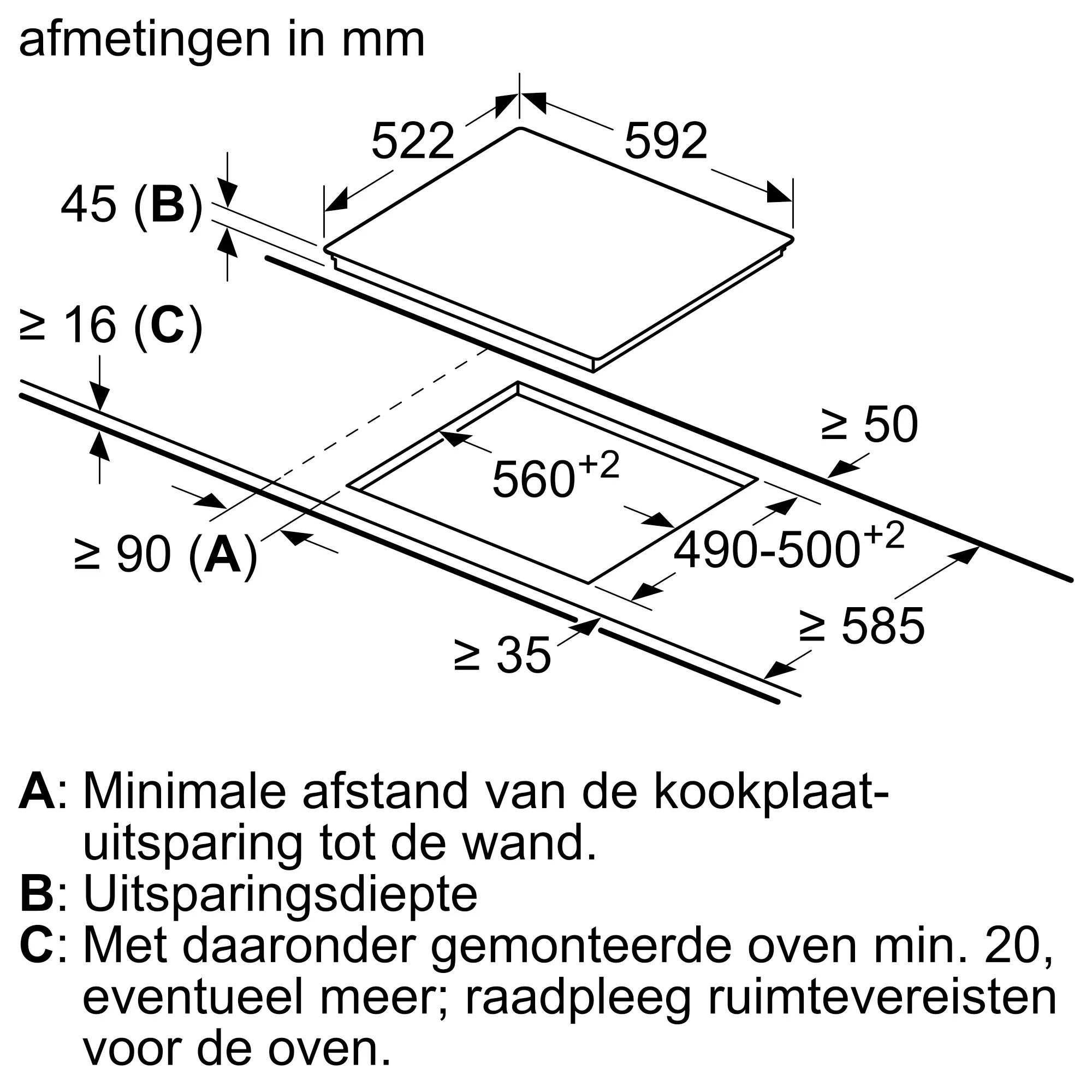 Serie 4 Elektrische kookplaat 60 cm opbouwmontage zonder rand