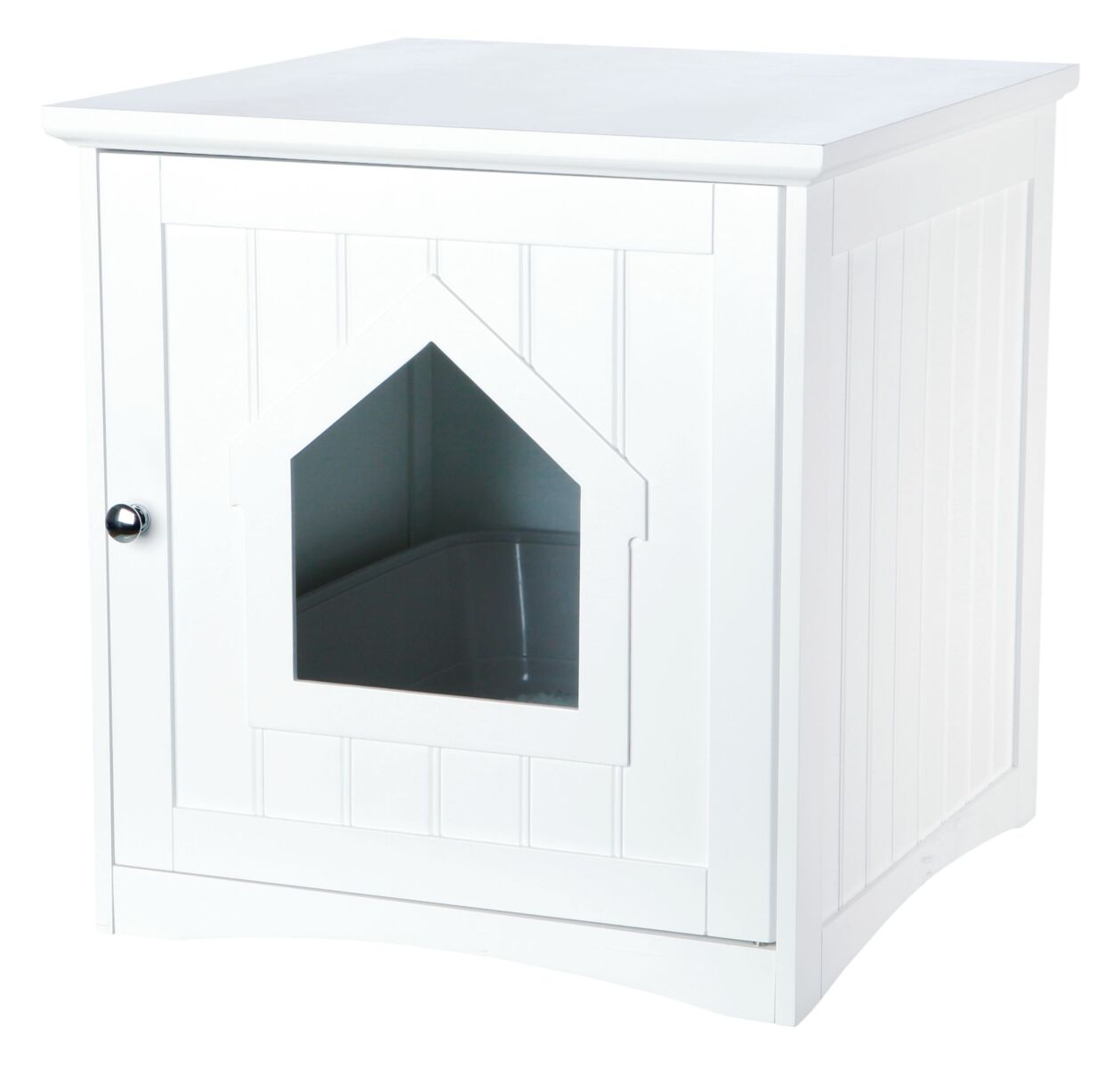 (49x51x51cm) Katzenhaus Toilette Geschlossenes Katzen Klo (40290) - Weiss