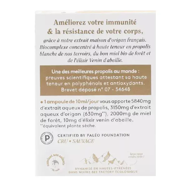 Ballot-Flurin Santé Energized Preparation White Propolis Organic Oregano 10 ampolas