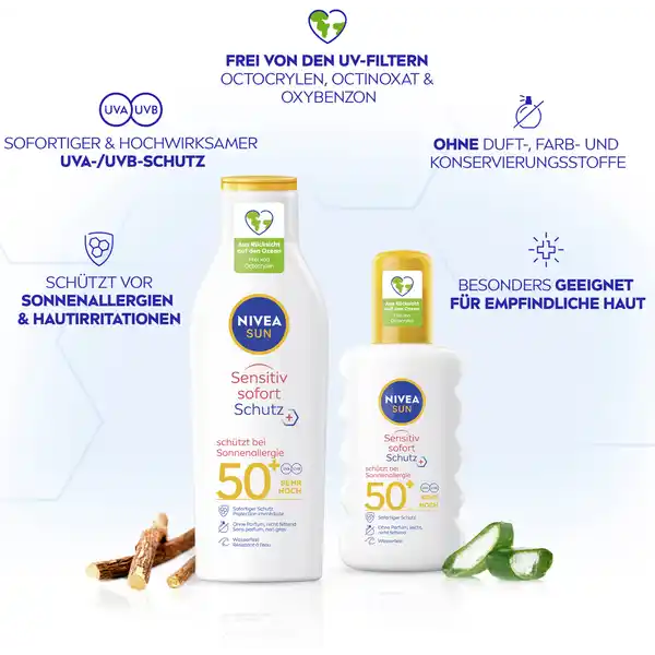 Sensitiv sofort Schutz Sonnenlotion LSF 50+