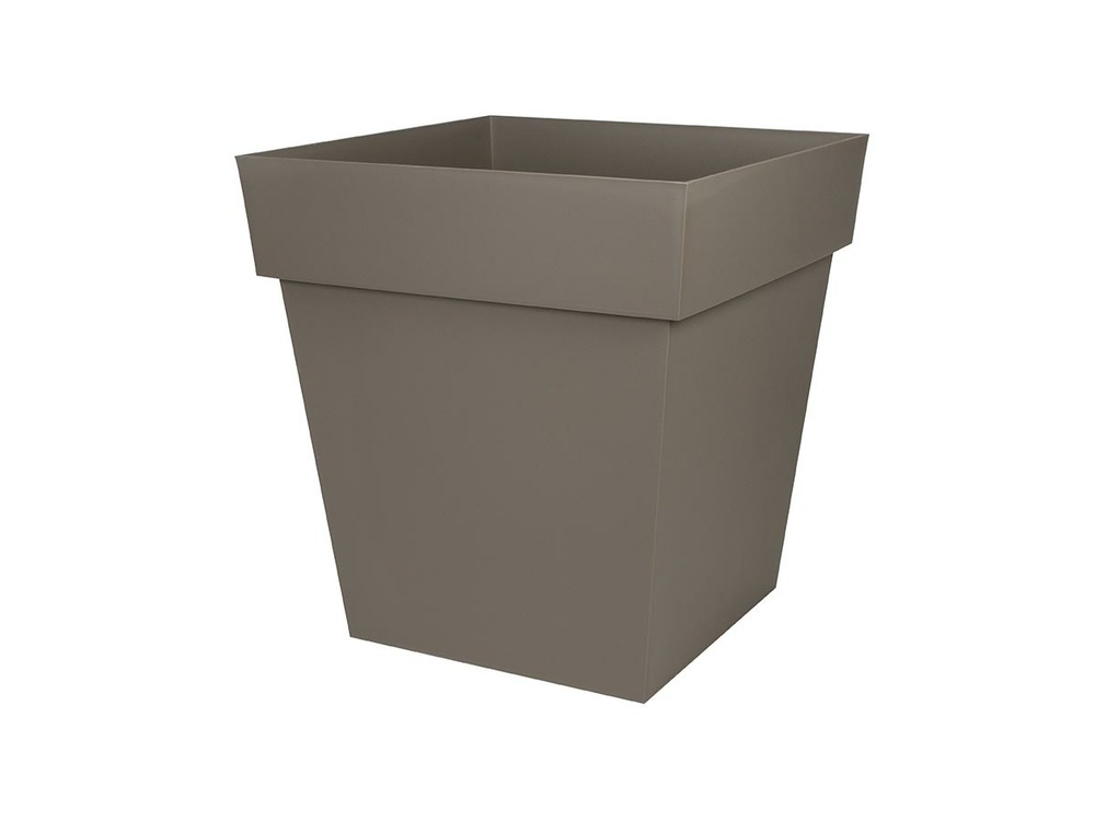 Pot de fleur carré toscane 49,5 x h.52,5 cm - taupe