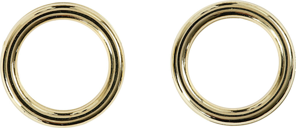 Plastring - Str. 15 MM - Tykkelse 2 MM - Guld - 25 Stk