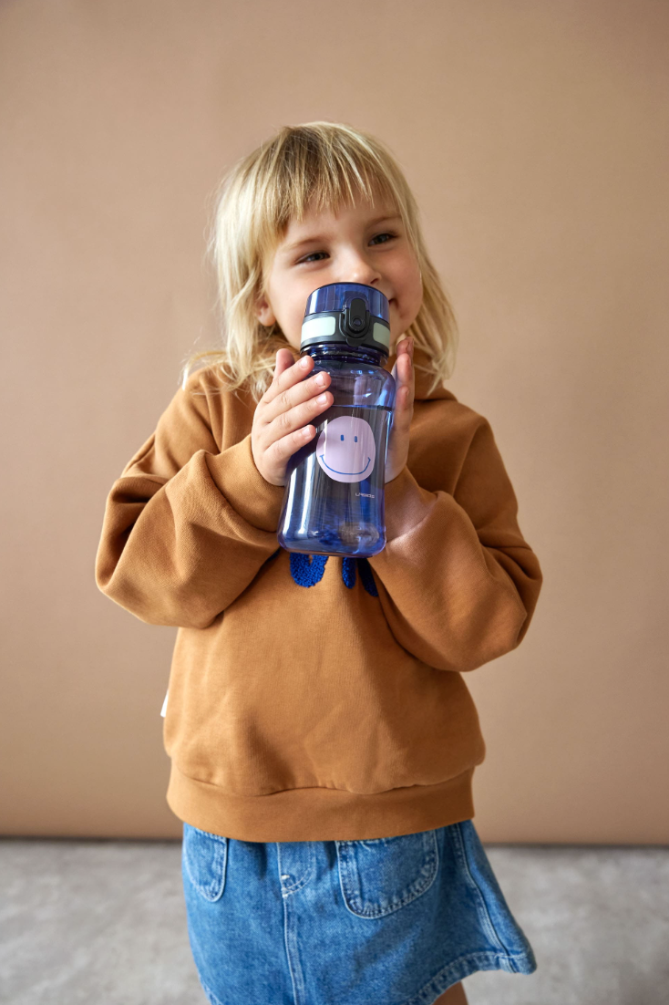 Lassig Lassig Lunchbox en drinkbeker Little gang Smile Caramel / Blue
