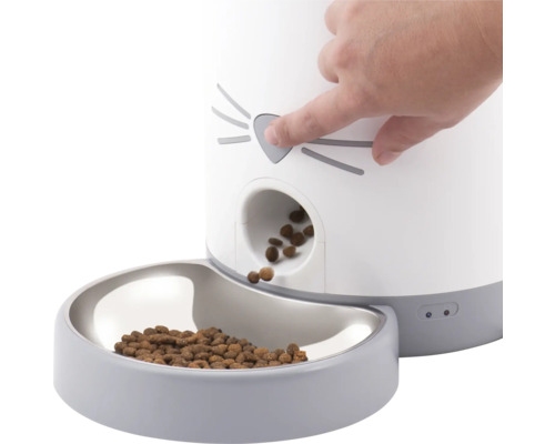 catit Pixi Smart automatische droogvoerbak voor huisdieren, wit, bedienbaar en programmeerbaar via gratis app, tot 12 maaltijden per dag, luchtdicht