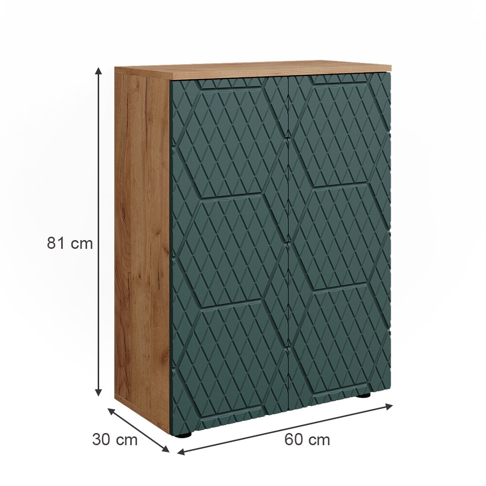 Vicco Badschrank Irma Eiche Grün 60 x 81 cm Badezimmer