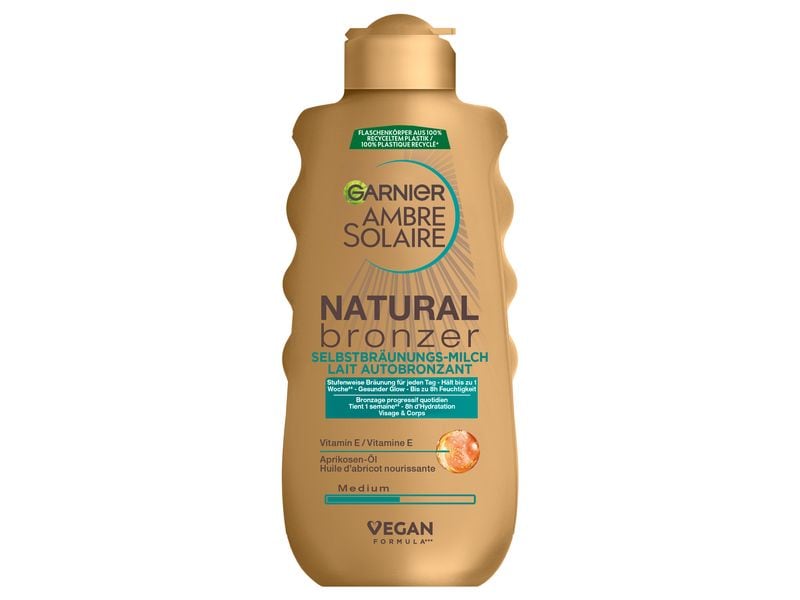 Garnier Ambre Solaire Selbstbräuner Natural Bronzer 175 ml Selbstbräunungs-Milch verleiht der Haut eine gleichmässige, natürliche Bräune