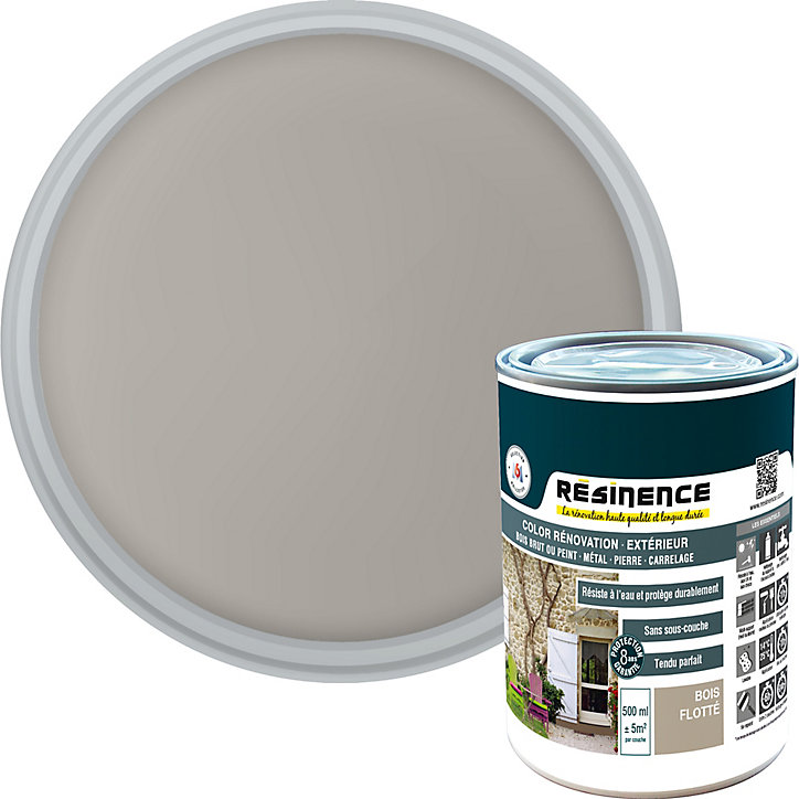 Peinture extérieure rénovation multi-supports Résinence bois flotté satin Résinence 0,5L