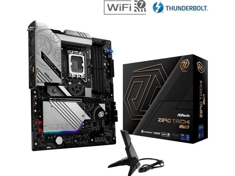 ASRock Z890 TAICHI LITE - Bundkort - ATX - LGA1851 sokkel - Z890 Chipset - USB4, USB-C 3.2 Gen 2x2, USB 3.2 Gen 1, USB 3.2 Gen 2 - 2.5 Gigabit LAN, 5 Gigabit Ethernet, Wi-Fi 7, Bluetooth - onboard grafik (CPU påkrævet) - HD Audio (5.1-kanal)