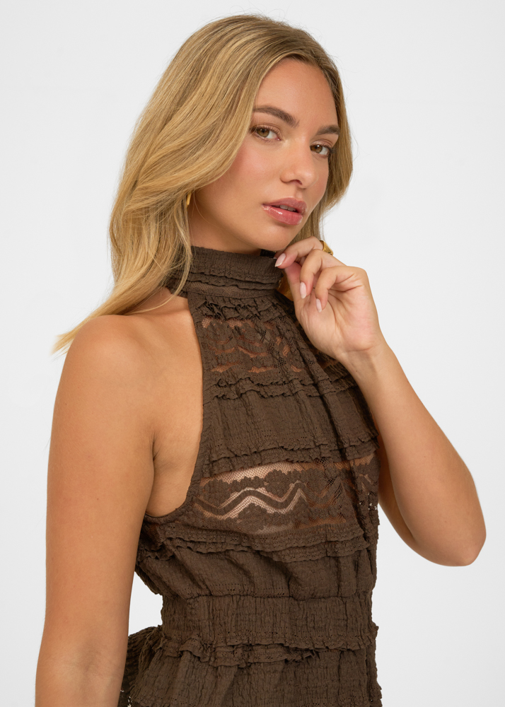 Emilia top choco bruin