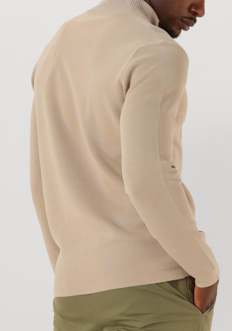 beige genti trui turtle zip
