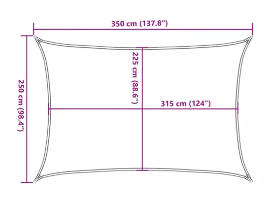Voile d'ombrage 160 g/m² Taupe 2,5x3,5 m PEHD