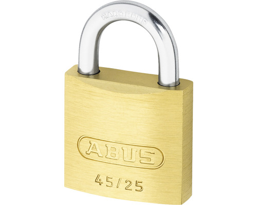 Abus 45/25 messing hangslot met sluitplaatje, 25 mm