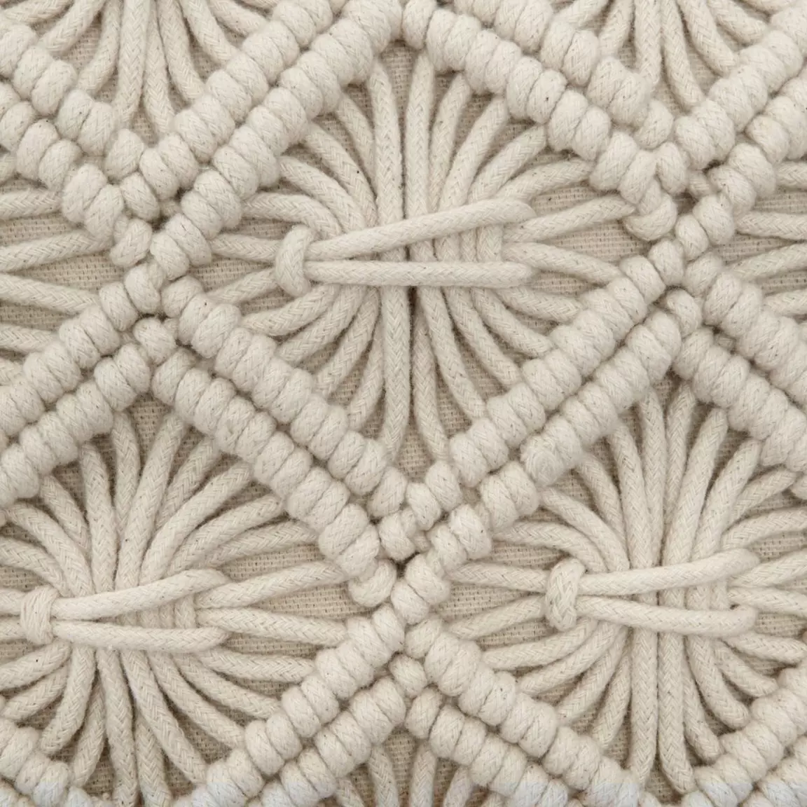 Coussin carré polycoton (40 x 40 cm) Macram Beige