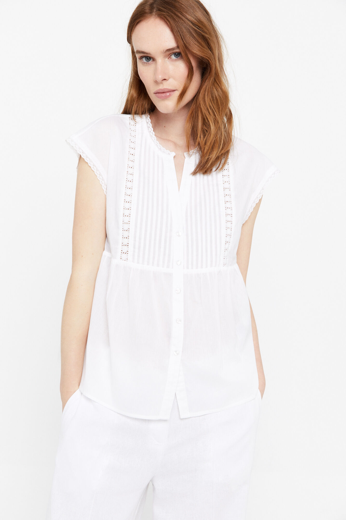 Blusa leve de algodão - Branca