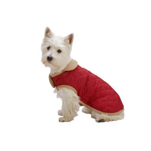 Casaco acolchoado de camurça Dog Gone para cães, vermelho
