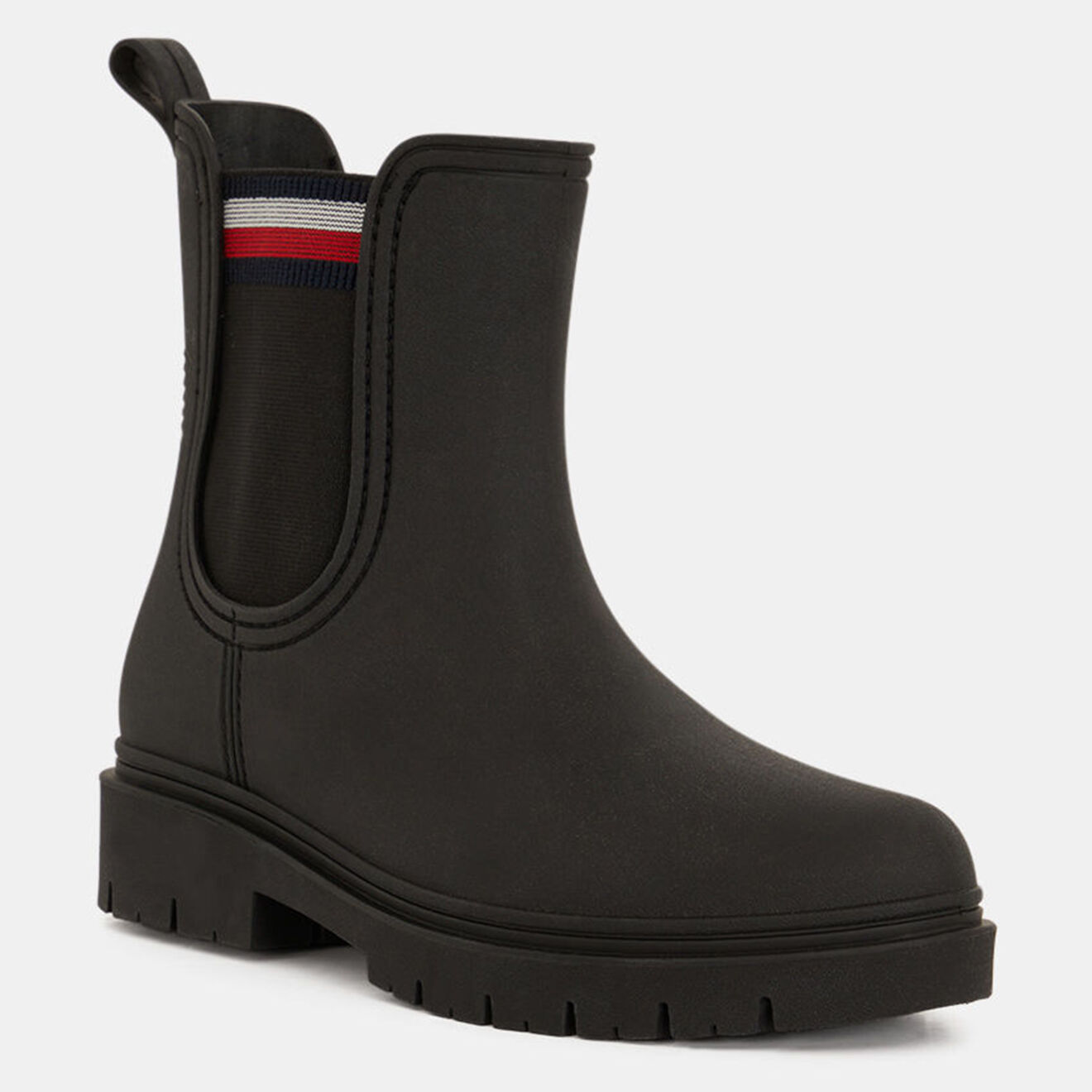 Tommy Hilfiger Chelsea boots de pluie en Caoutchouc détail tricolore  noires