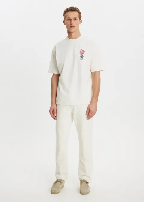 T-shirt met print garden off-white (CREME.L)