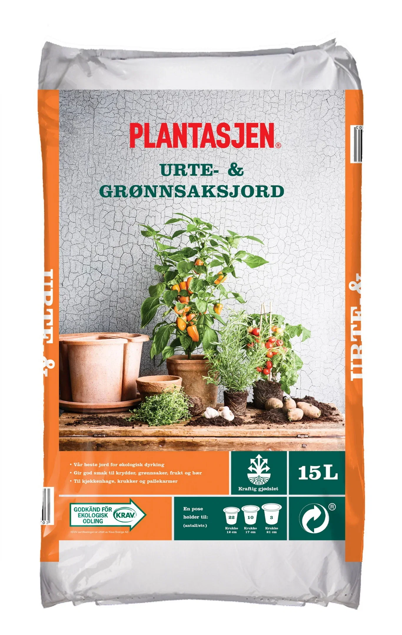 Urte- og Grønnsaksjord 15 L