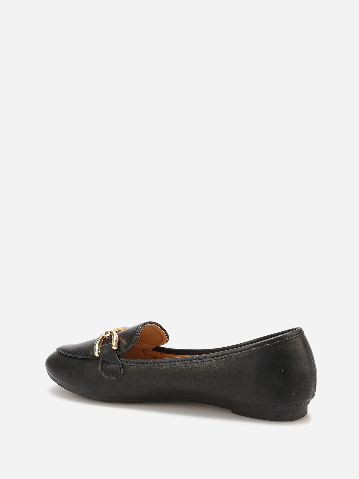 Mocassins en simili à détail mors- Noir