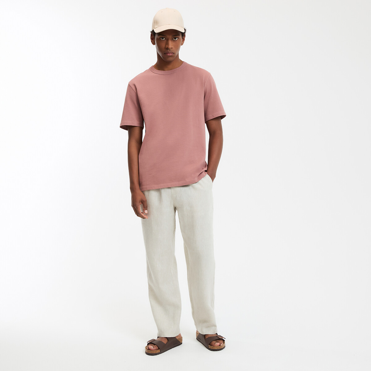 COLEÇÃO LA REDOUTE<br>Camiseta de gola redonda, malha de algodão