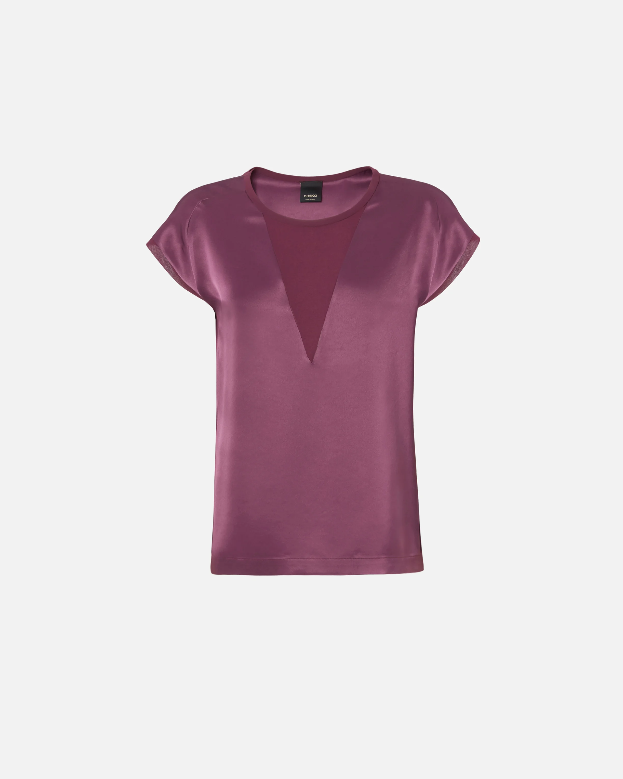 Blouse façon t-shirt et crêpe georgette | Rouge