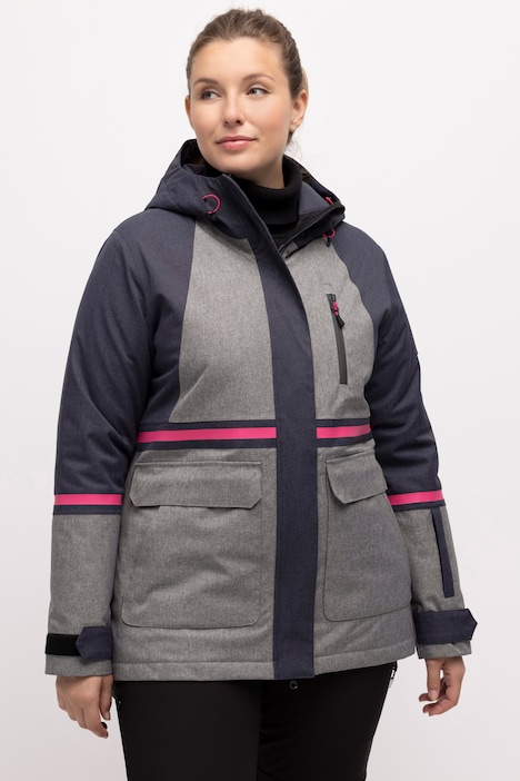 Funktionsjacke, Colorblocking, wasserdicht, 2-Wege-Zipper