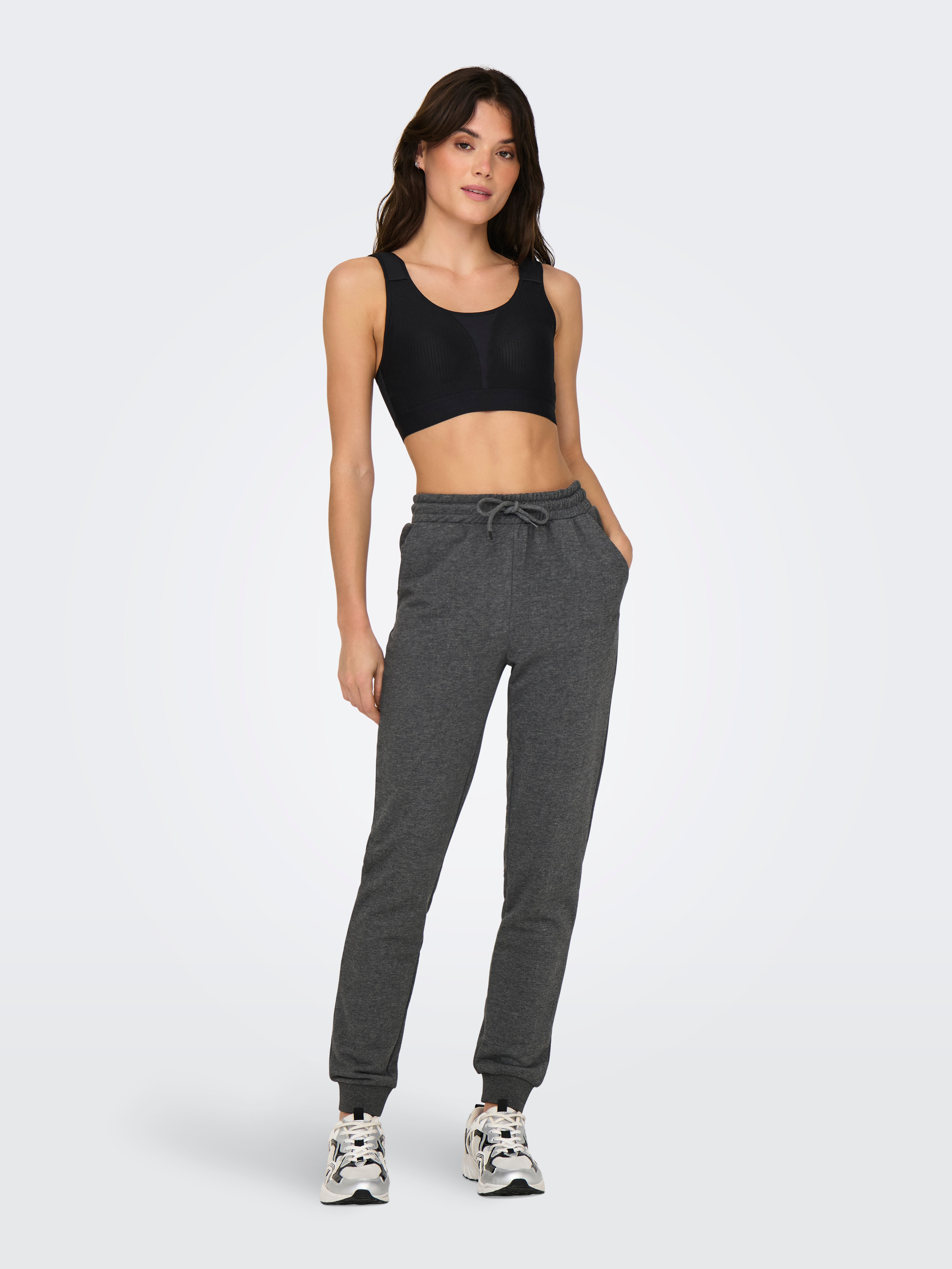 ONPMELINA Mittlere Taille Slim Fit Jogginghose Dark Grey Melange