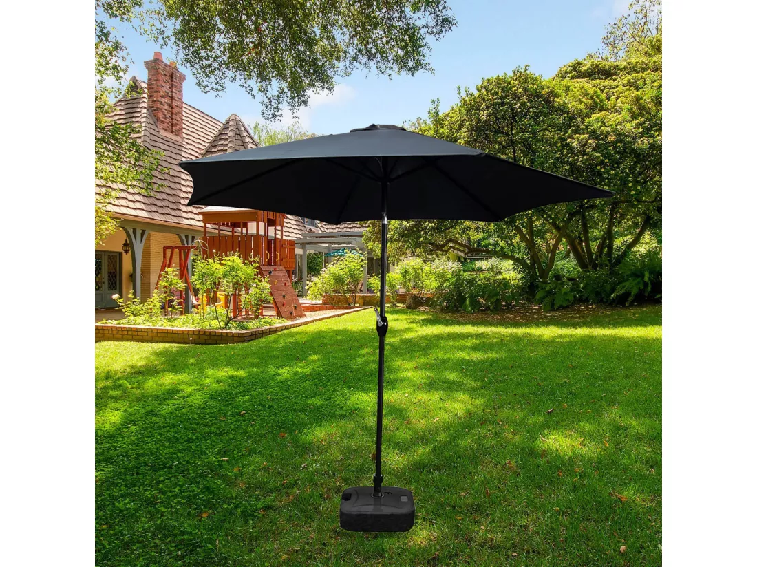 Parasol de jardin ORIENT avec inclinaison réglable en gris foncé, Poids 4,5 kg Dimensions L270 x l270 x H235 cm