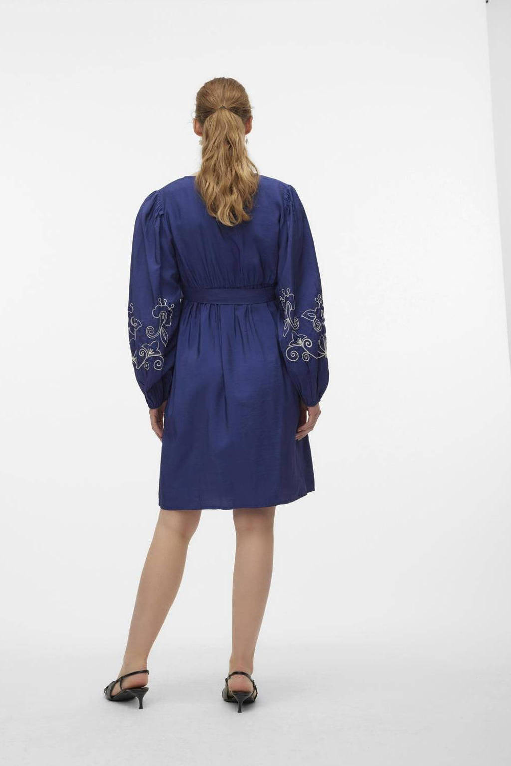MAMALICIOUS zwangerschapsjurk MLNANAZ met printopdruk en plooien blauw