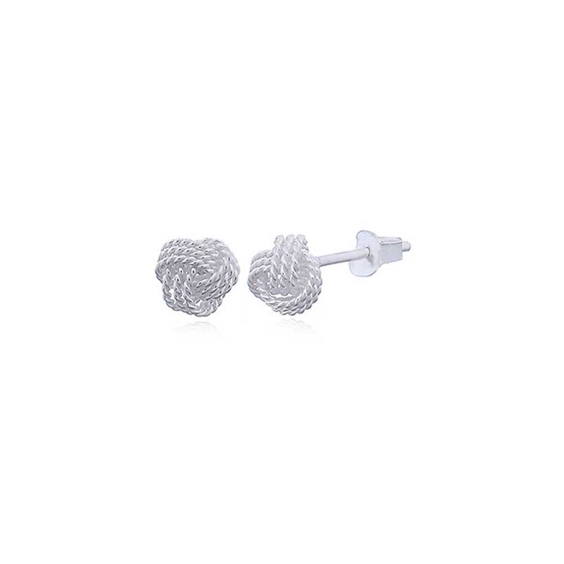 Puces en argent forme noeud rond