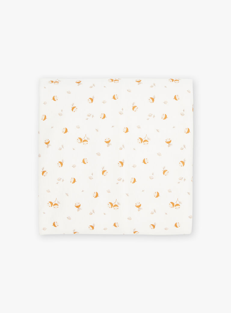 Couverture de naissance écrue en fourrure synthétique