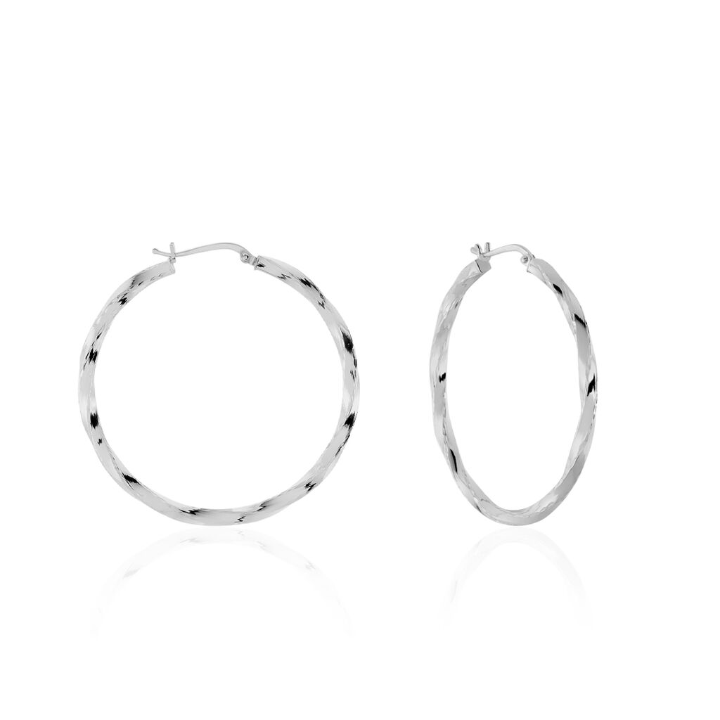 Créoles Argent Blanc Diane