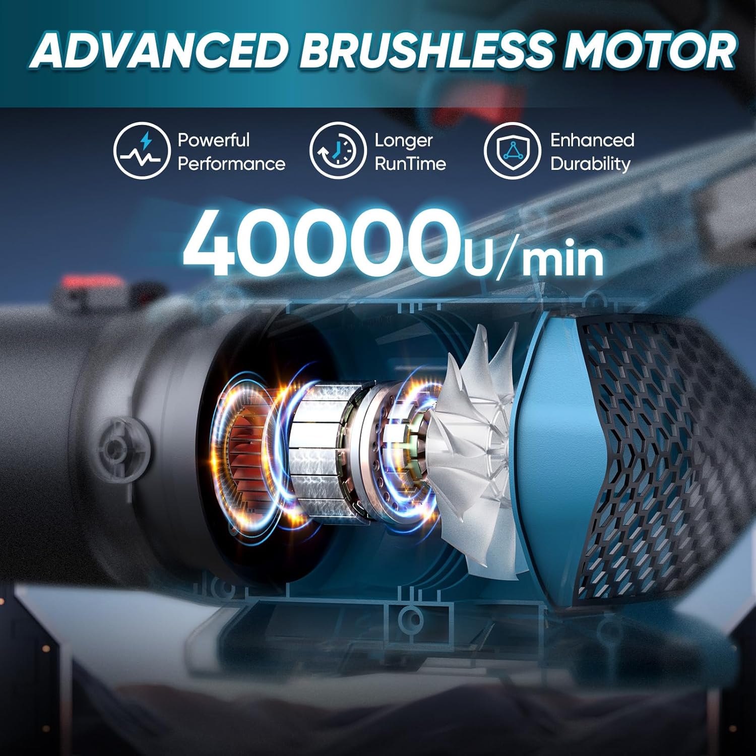 Akku-Laubbläser, Hecusam Laubbläser Für Makita 18v Akkus, Bürstenloser Motor mit 2 Batterien, 288 km/h & 800 m³/h, Ladegerät, Akku Gebläse Mit 3 Blasdüsen für Gartenpflege/Staub/Laub