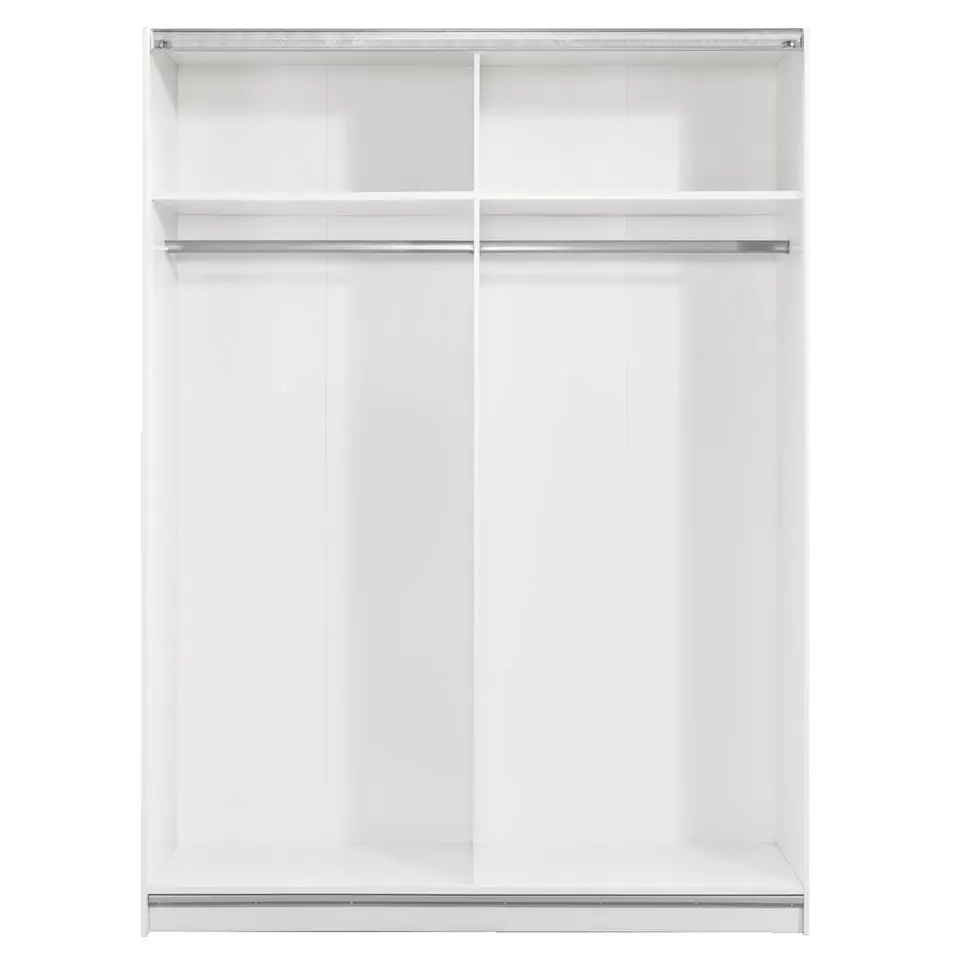 Schuifdeurkast Genua - wit/antraciet - 204x150x60 cm