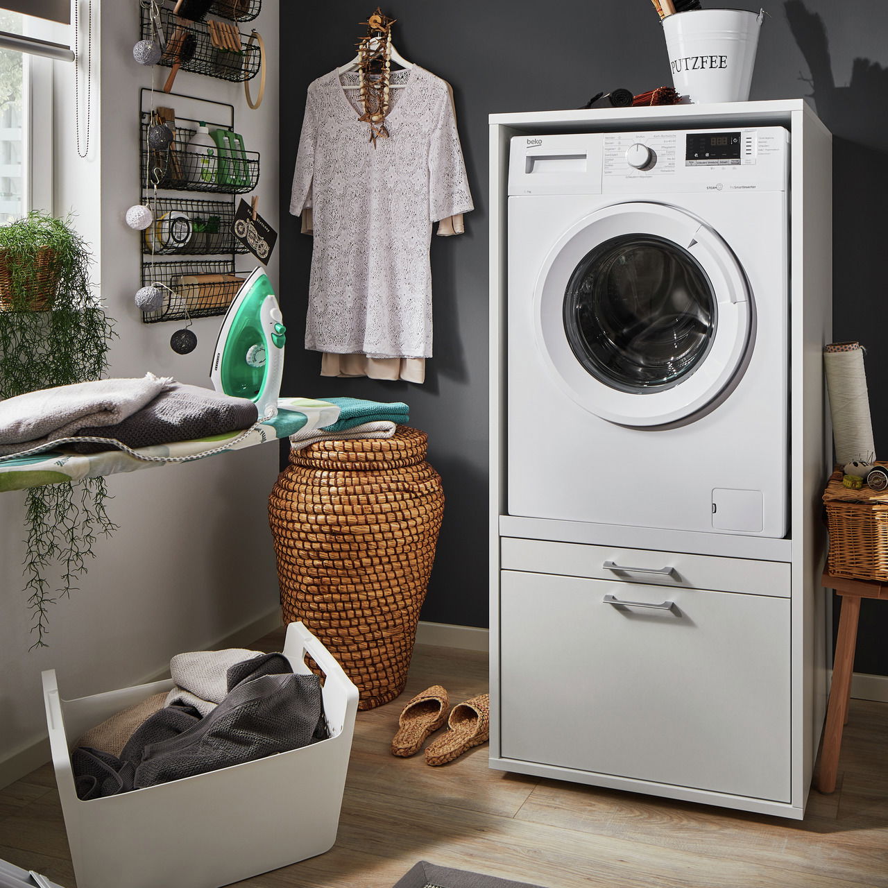 XORA Hochschrank schmal WASCHMAX