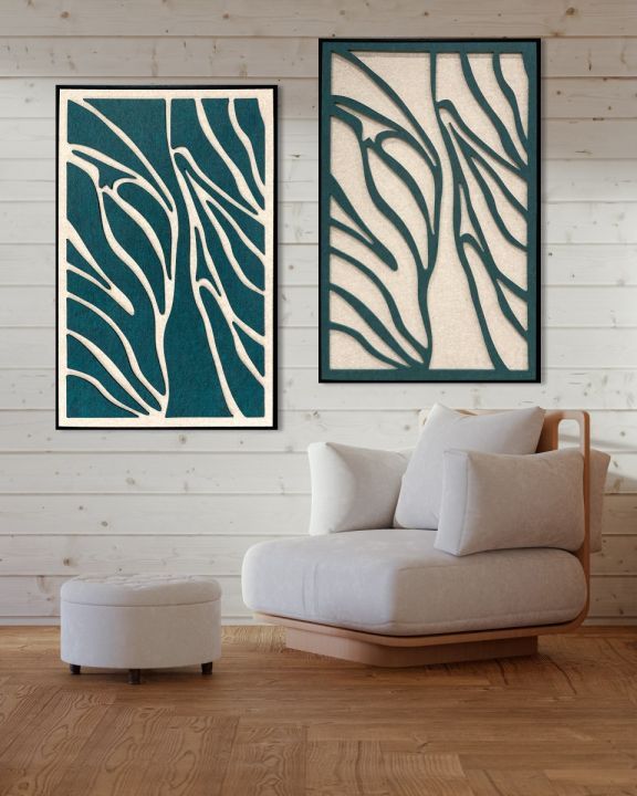 Schilderij Feltro Acustico 003 Set - zwarte baklijstB80 x H120 cm