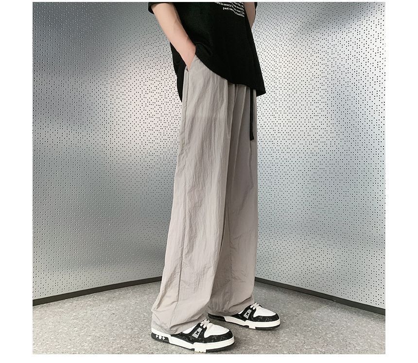 emeisa - Effen trainingsbroek met rechte pijpen en elastische taille
