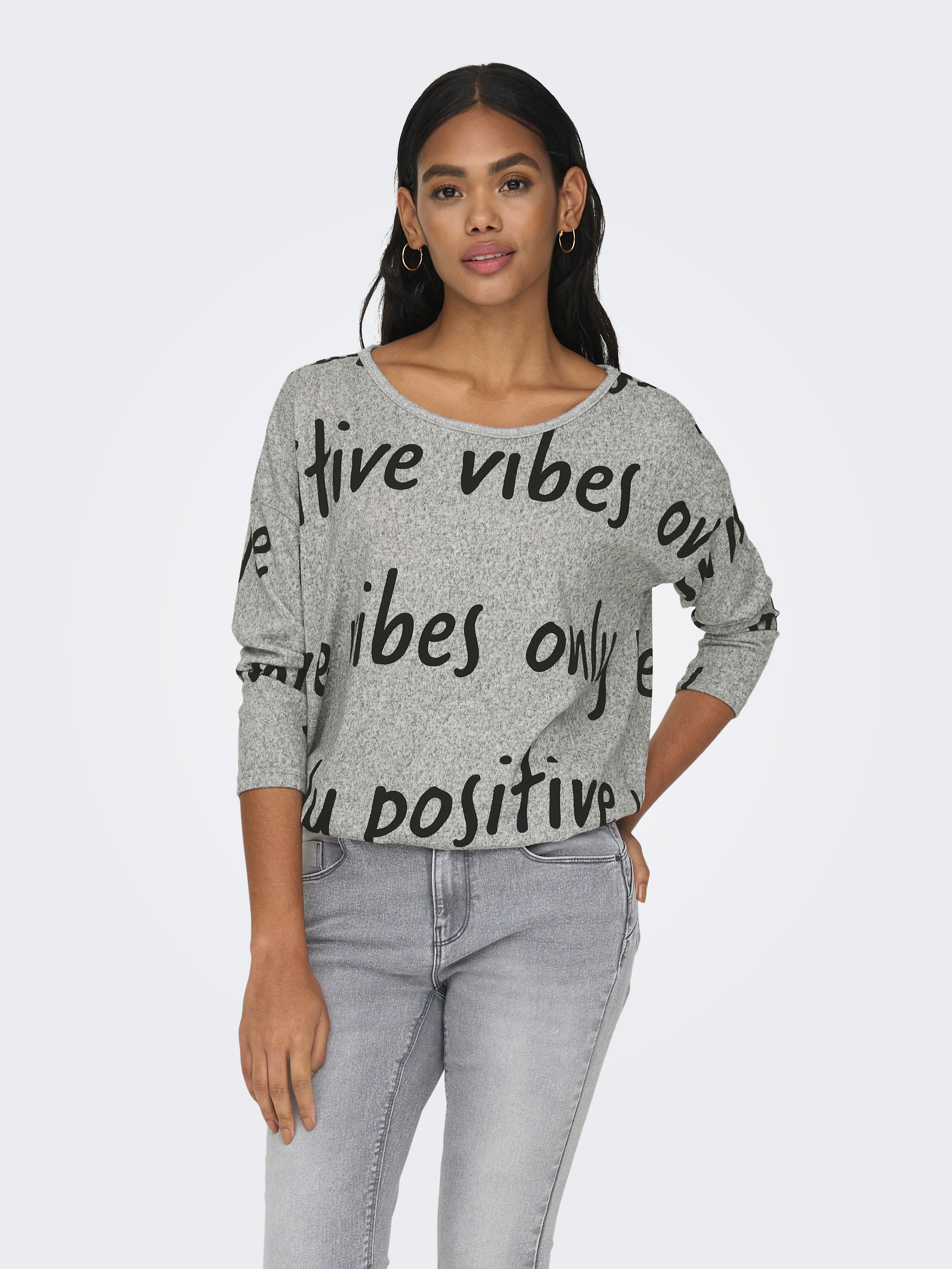 ONLELCOS Top Light Grey Melange