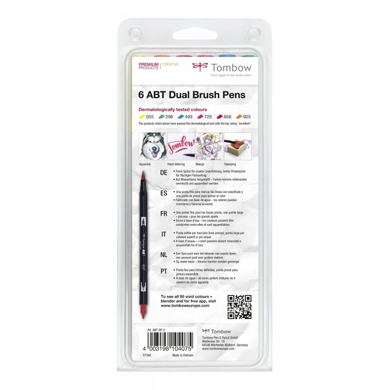 Tombow Dual Brush Pen ABT, 6er-Set