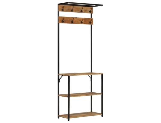 VIDAXL - Porte manteau Porte-manteau et rangement des chaussures bois de manguier f...