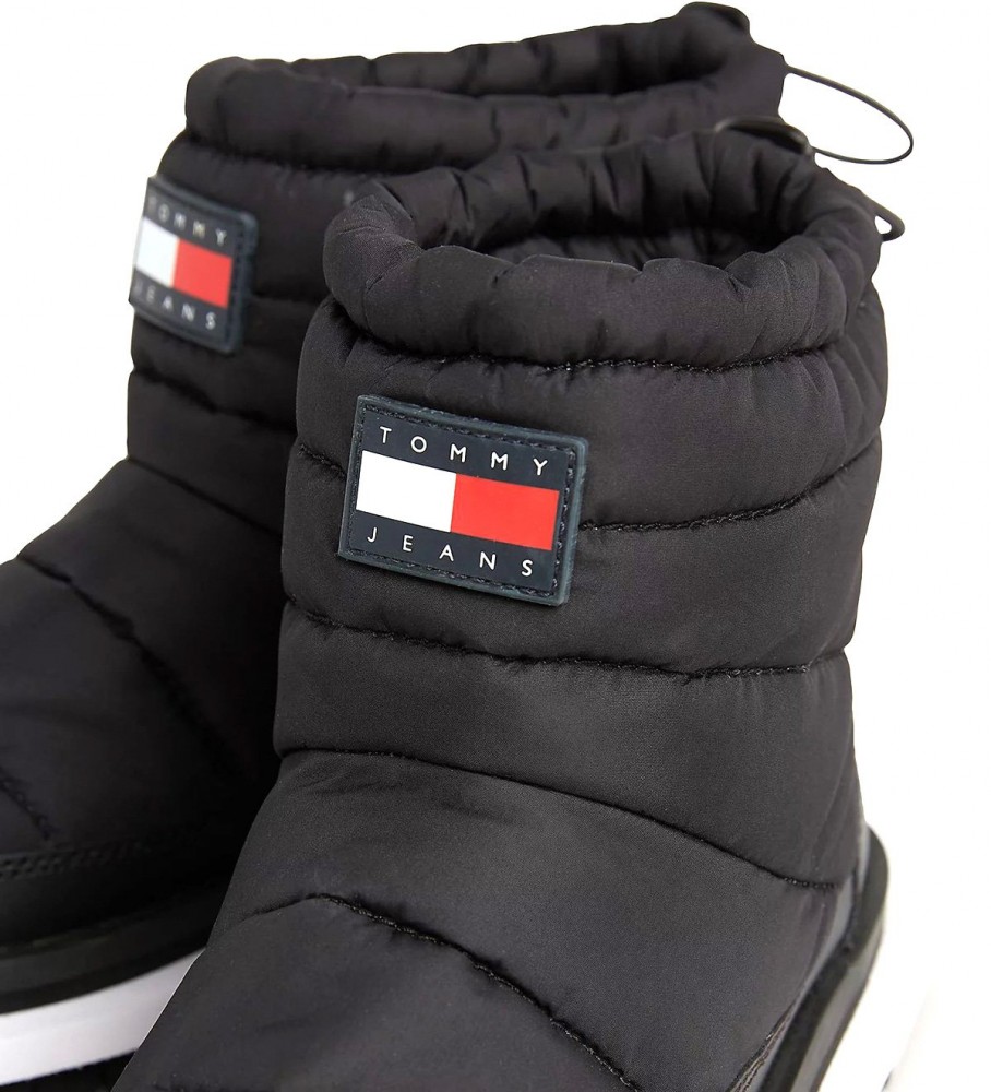 Botas de cano curto Tommy Jeans Recycled Matelassadas Pretas