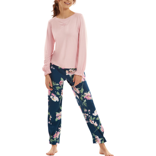 Lisca - Pijama ajustado pantalón top mangas largas Kasia Azul